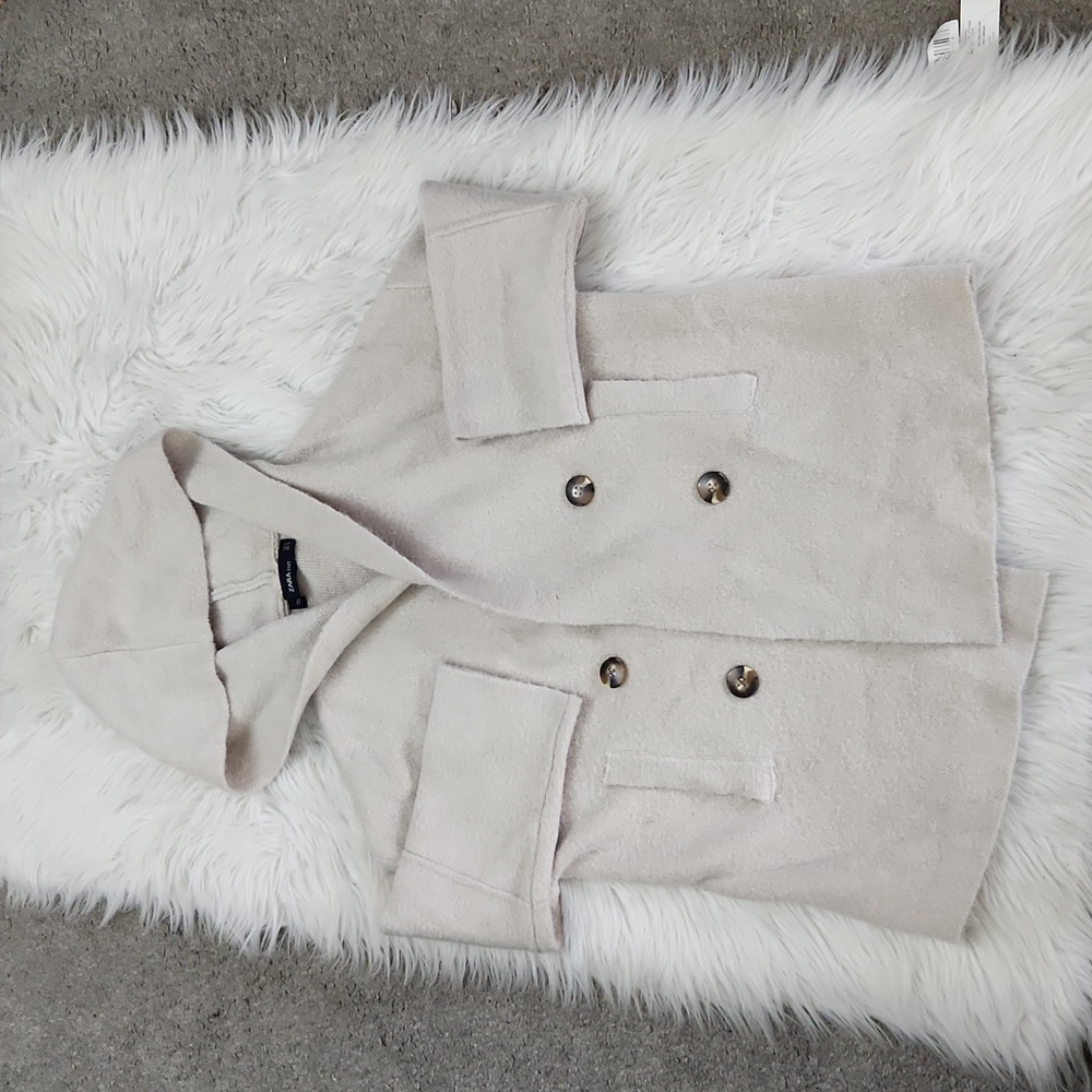 ZARA OVERSIZED BEIGE SLOUCHY CARDIGAN SIZE S TAG